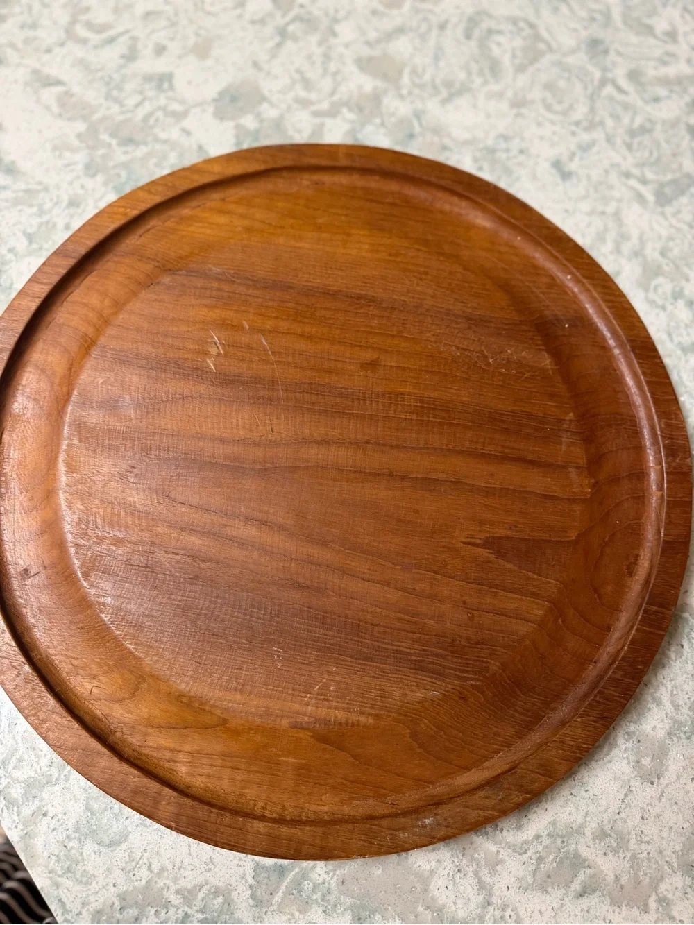 Hand-Carved Wooden Serving Tray